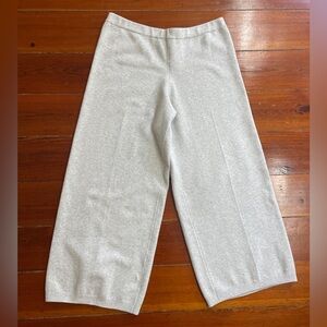 Joan Vass Women’s Wide Leg Cropped Knit Pull On Gray Pants Sz 1P (8-10P) 💕🎀